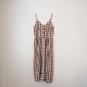 A New Day Linen Gingham Midi Dress